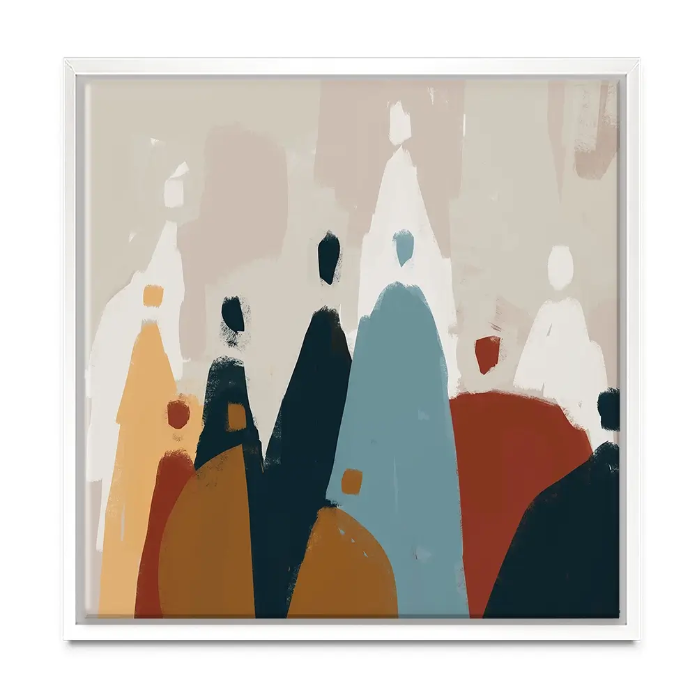 Abstract Group Of People Square Canvas Print Abstract Group Of People Square Canvas Print wall art product Cassette Bleue / Shutterstock