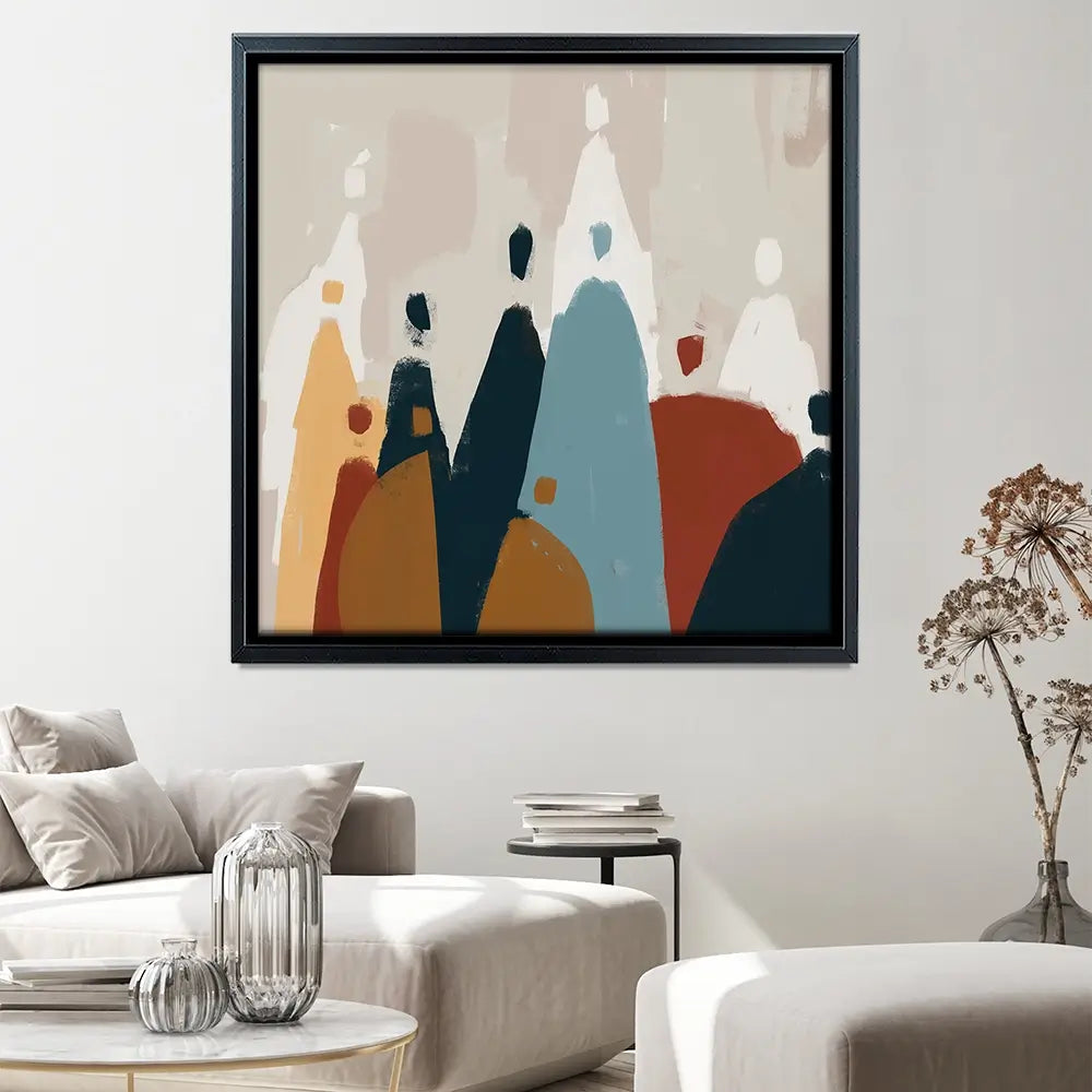 Abstract Group Of People Square Canvas Print Abstract Group Of People Square Canvas Print wall art product Cassette Bleue / Shutterstock