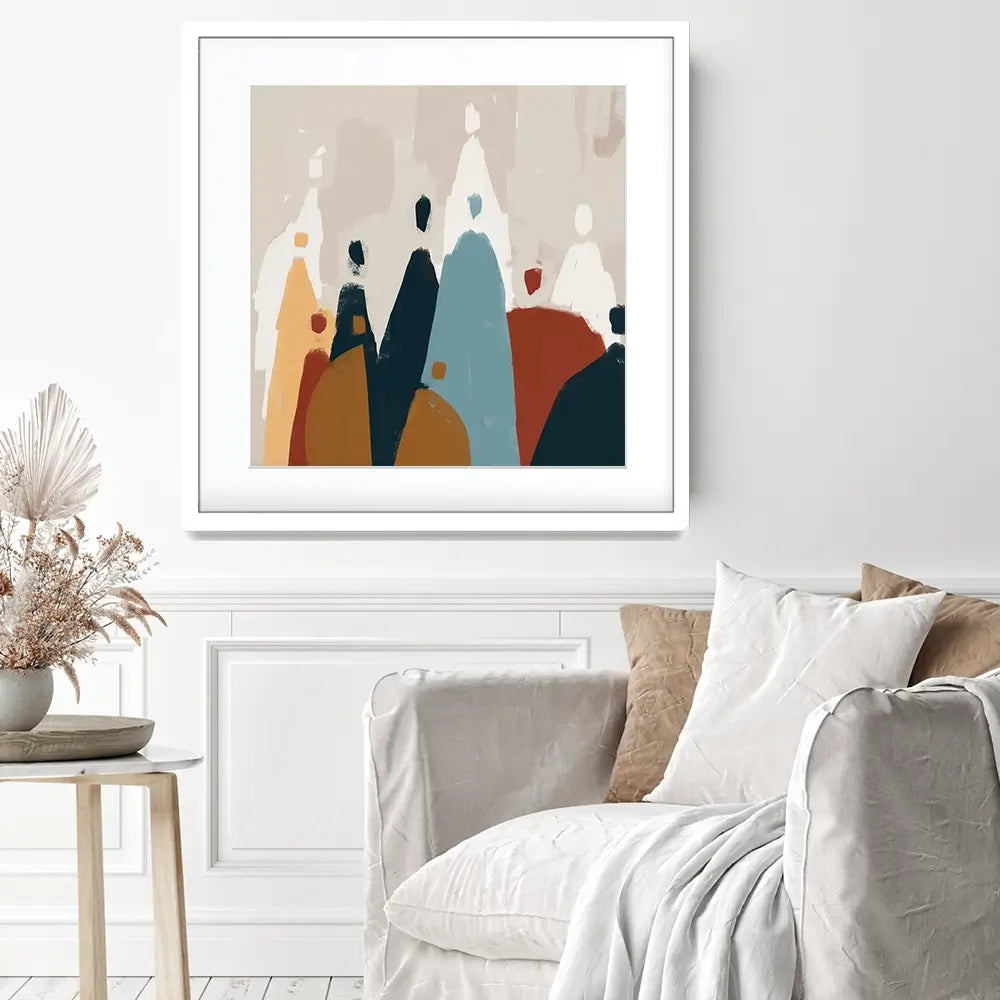Abstract Group Of People Square Framed Art Print Abstract Group Of People Square Framed Art Print wall art product Cassette Bleue / Shutterstock