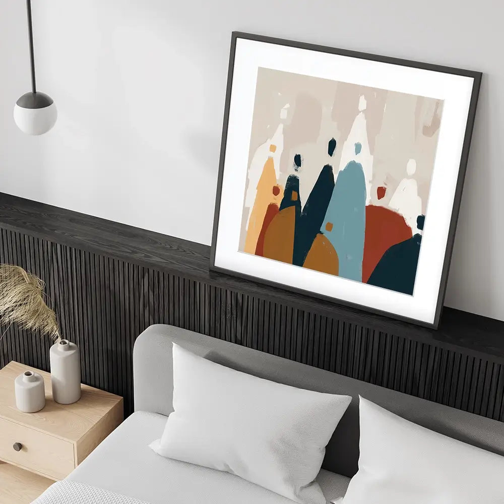 Abstract Group Of People Square Framed Art Print Abstract Group Of People Square Framed Art Print wall art product Cassette Bleue / Shutterstock