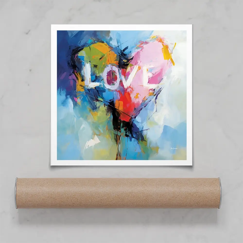 Abstract Heart Symbol Square Art Print Abstract Heart Symbol Square Art Print wall art product Leon Devenice