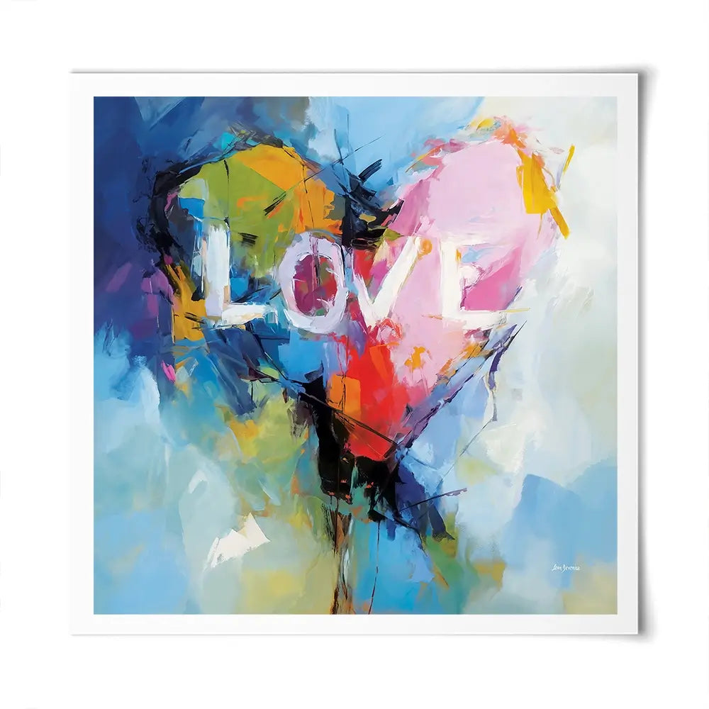 Abstract Heart Symbol Square Art Print Abstract Heart Symbol Square Art Print wall art product Leon Devenice