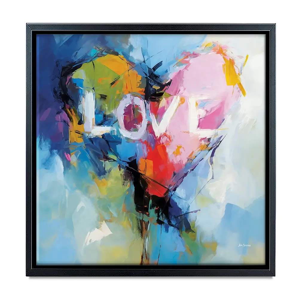 Abstract Heart Symbol Square Canvas Print Abstract Heart Symbol Square Canvas Print wall art product Leon Devenice