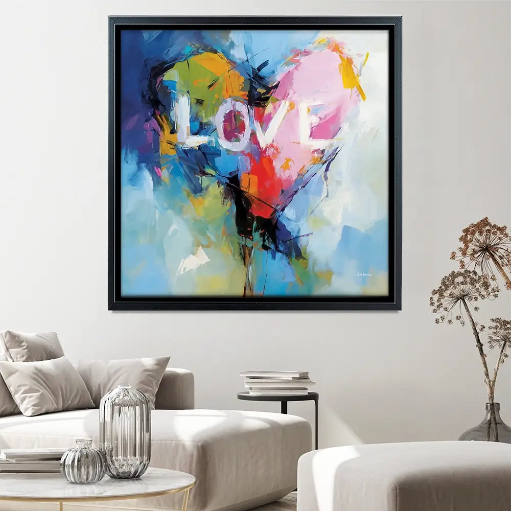 Abstract Heart Symbol Square Canvas Print Abstract Heart Symbol Square Canvas Print wall art product Leon Devenice