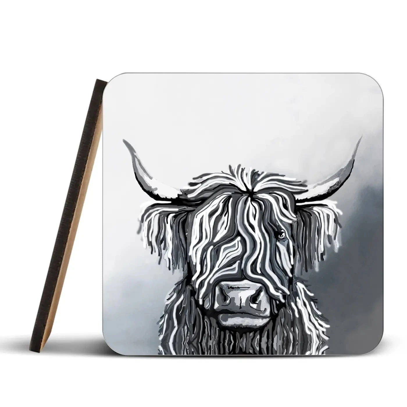 Abstract Highland Cow Coaster Set Abstract Highland Cow Coaster Set | Abstract Highland Cow Coaster Art wall art product Independent