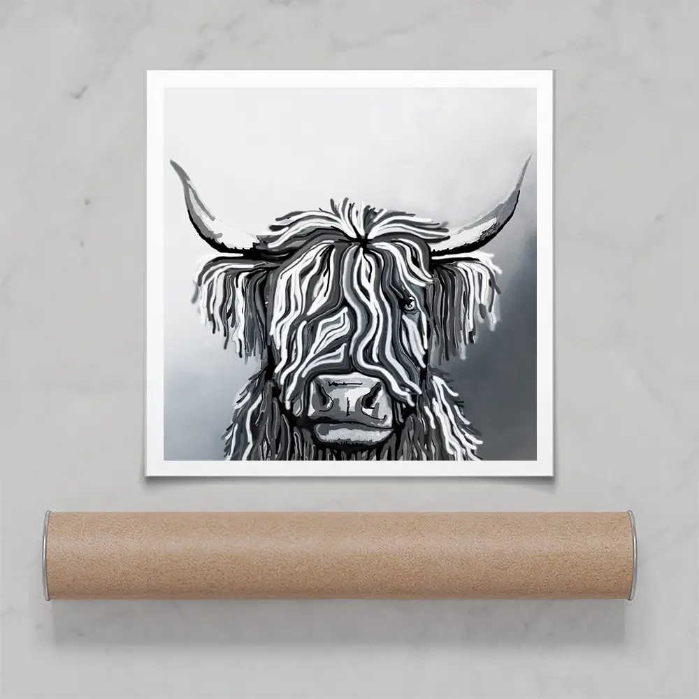 Abstract Highland Cow Square Art Print Abstract Highland Cow Square Art Print wall art product Independent