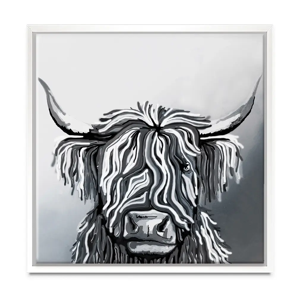 Abstract Highland Cow Square Canvas Print Abstract Highland Cow Square Canvas Print wall art product Independent
