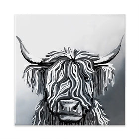 Abstract Highland Cow Square Canvas Print Abstract Highland Cow Square Canvas Print wall art product Independent