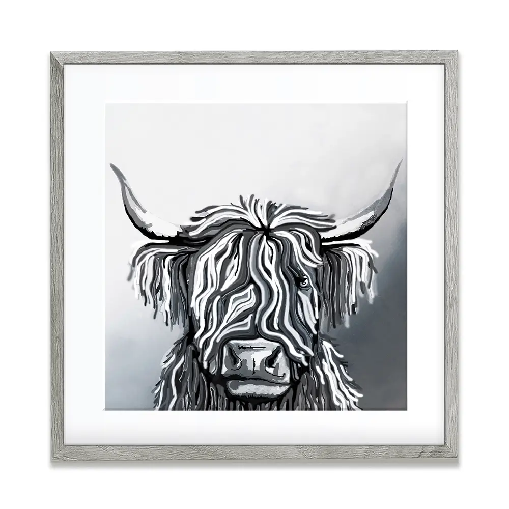 Abstract Highland Cow Square Framed Art Print Abstract Highland Cow Square Framed Art Print wall art product Independent