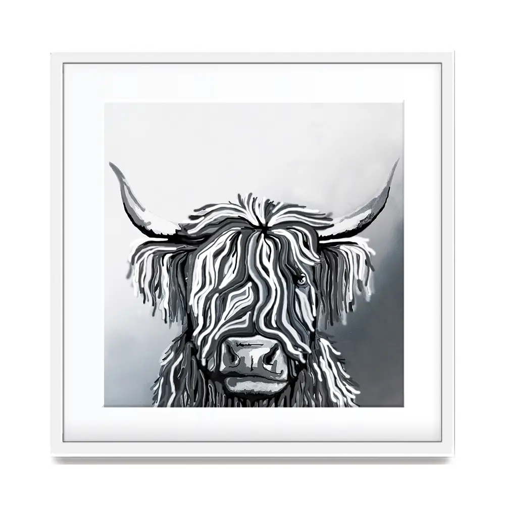 Abstract Highland Cow Square Framed Art Print Abstract Highland Cow Square Framed Art Print wall art product Independent