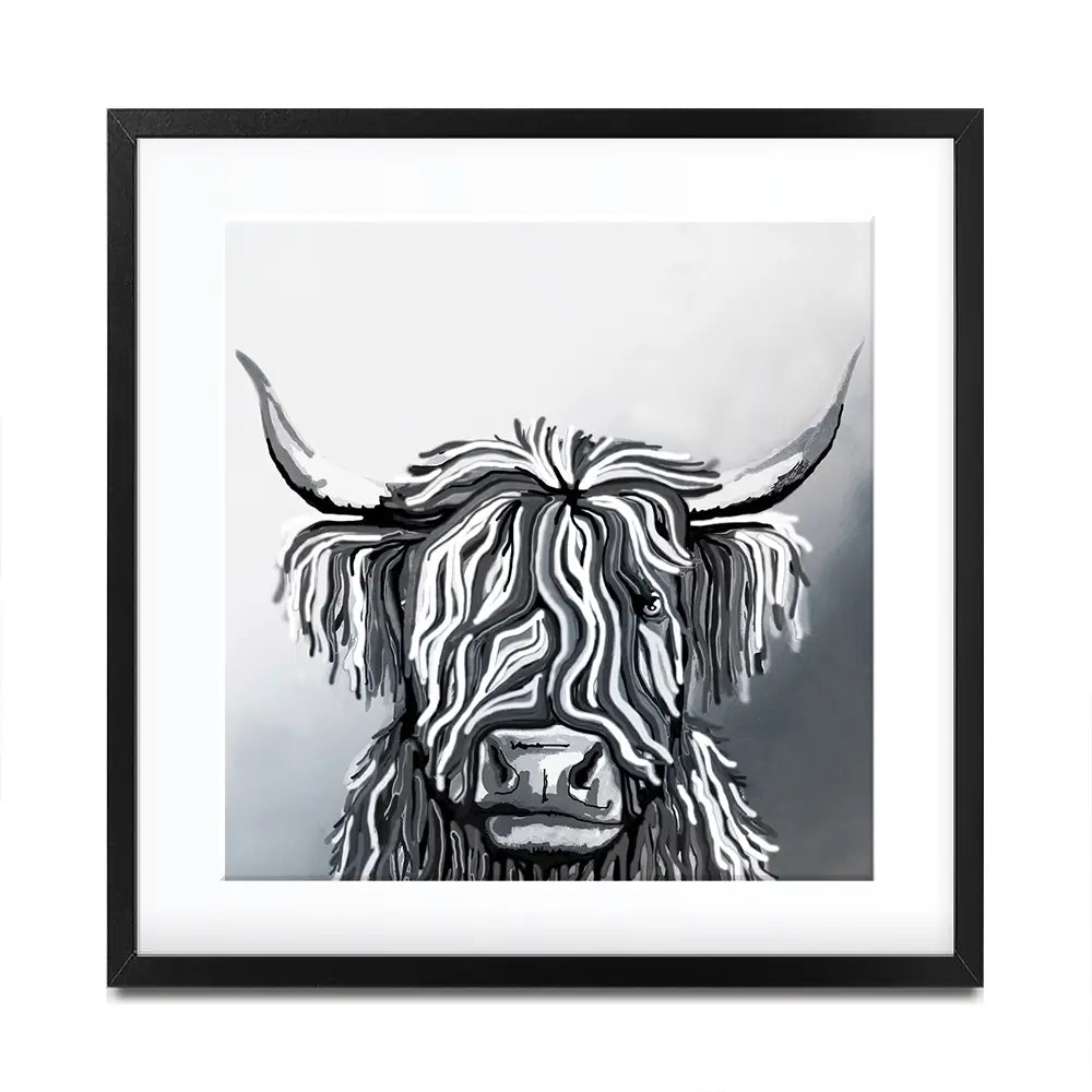 Abstract Highland Cow Square Framed Art Print Abstract Highland Cow Square Framed Art Print wall art product Independent