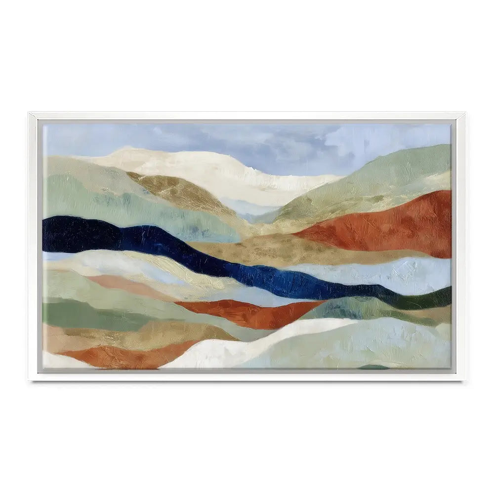 Abstract Hills In Navy And Coral Canvas Print Abstract Hills In Navy And Coral Canvas Print wall art product Chromatic Storm Studio