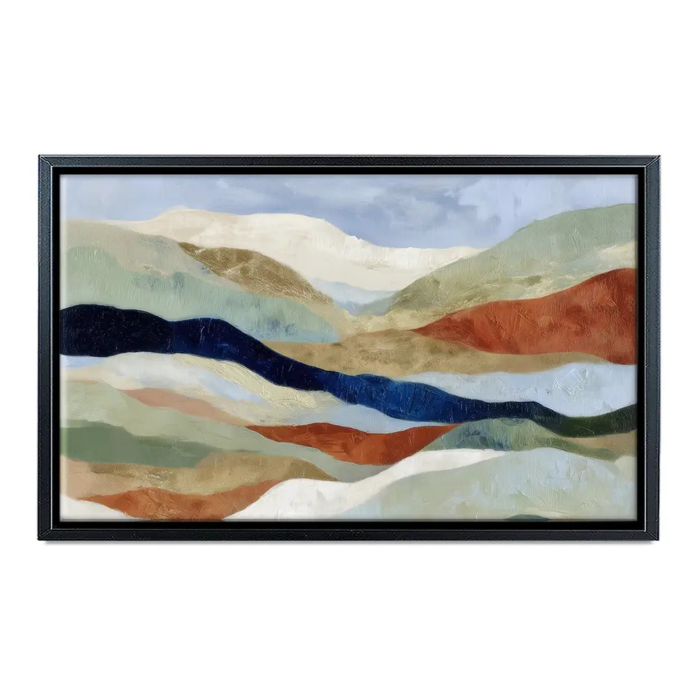 Abstract Hills In Navy And Coral Canvas Print Abstract Hills In Navy And Coral Canvas Print wall art product Chromatic Storm Studio