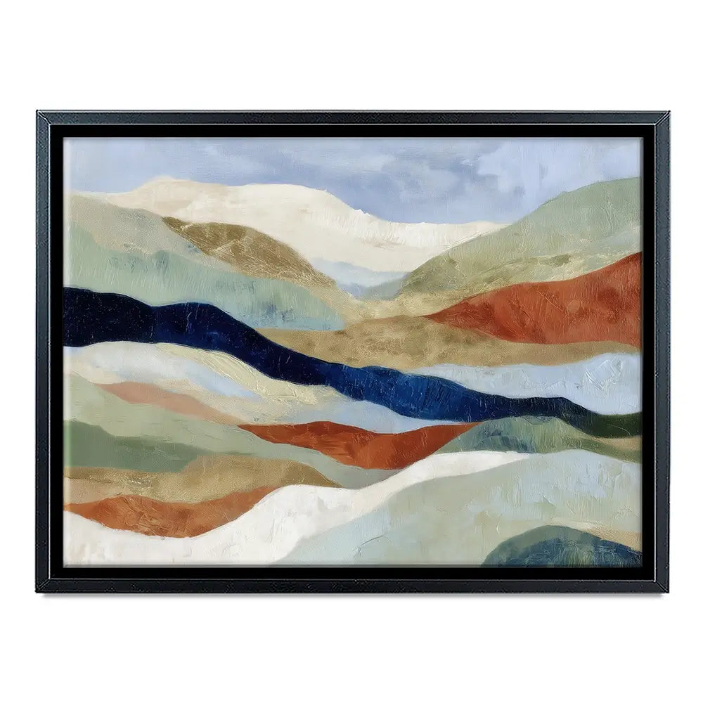 Abstract Hills In Navy And Coral Canvas Print Abstract Hills In Navy And Coral Canvas Print wall art product Chromatic Storm Studio