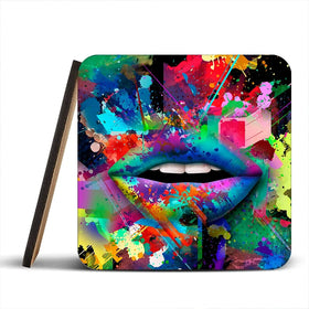 Abstract Lips Coaster Set Abstract Lips Coaster Set wall art product ARTEMENKO VALENTYN / Shutterstock