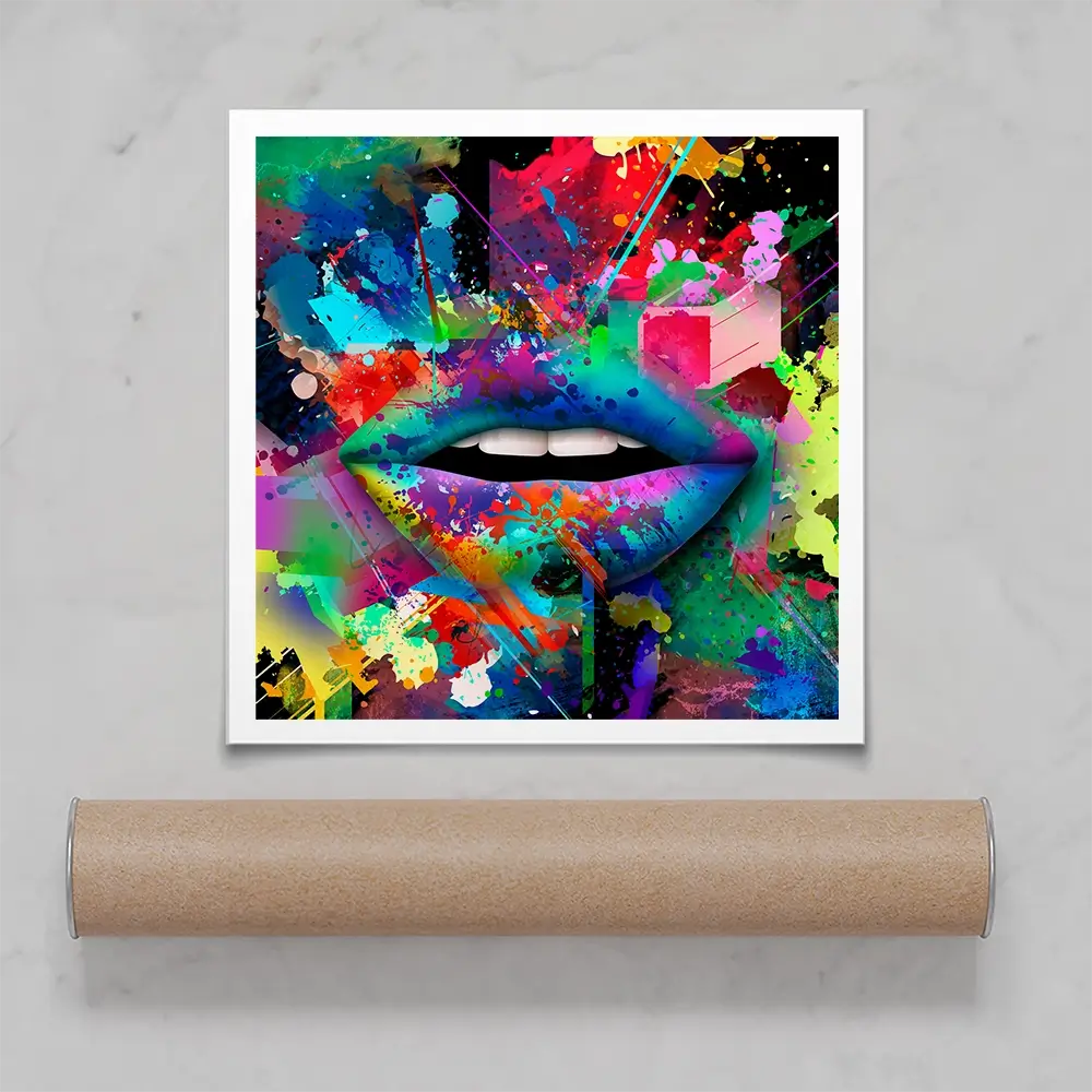 Abstract Lips Square Art Print Abstract Lips Square Art Print wall art product ARTEMENKO VALENTYN / Shutterstock