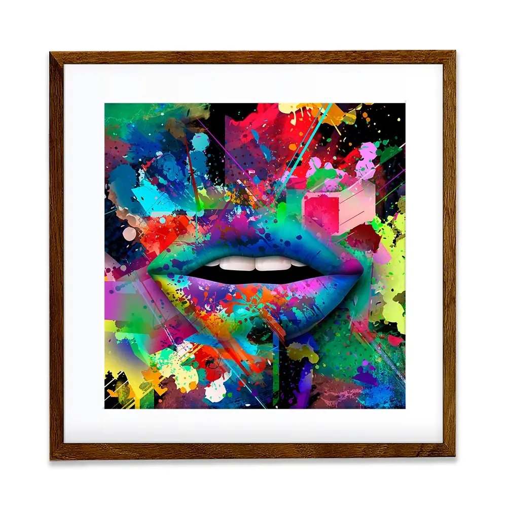 Abstract Lips Square Framed Art Print Abstract Lips Square Framed Art Print wall art product ARTEMENKO VALENTYN / Shutterstock