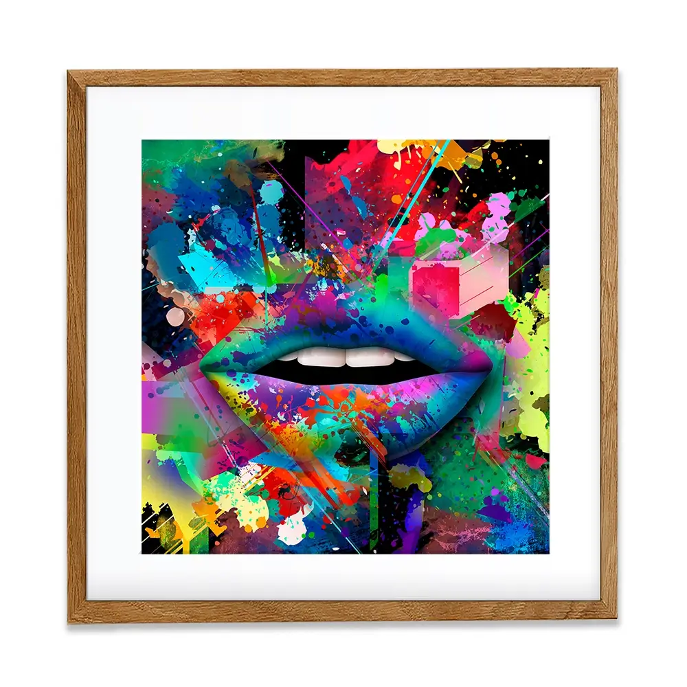 Abstract Lips Square Framed Art Print Abstract Lips Square Framed Art Print wall art product ARTEMENKO VALENTYN / Shutterstock