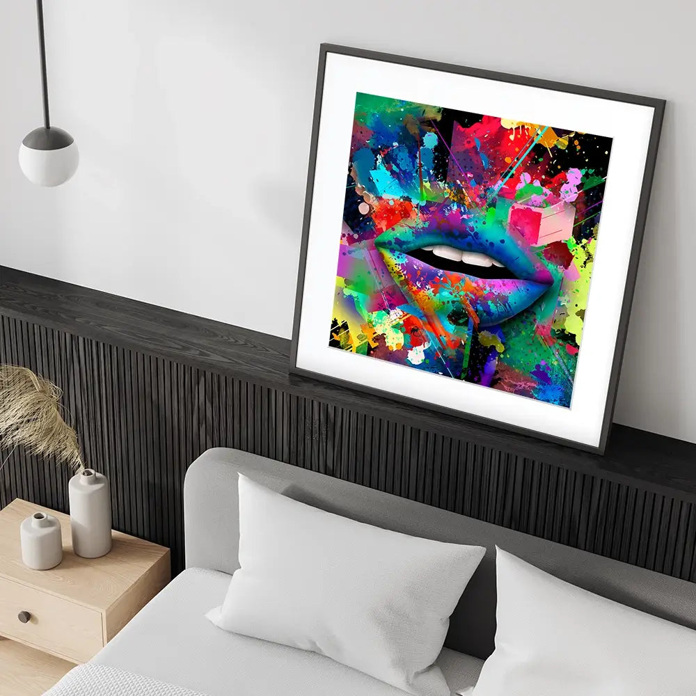 Abstract Lips Square Framed Art Print Abstract Lips Square Framed Art Print wall art product ARTEMENKO VALENTYN / Shutterstock