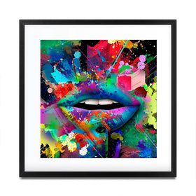 Abstract Lips Square Framed Art Print Abstract Lips Square Framed Art Print wall art product ARTEMENKO VALENTYN / Shutterstock