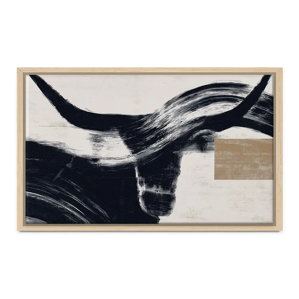 Abstract Longhorn Silhouette Canvas Print Abstract Longhorn Silhouette Canvas Print wall art product Chromatic Storm Studio
