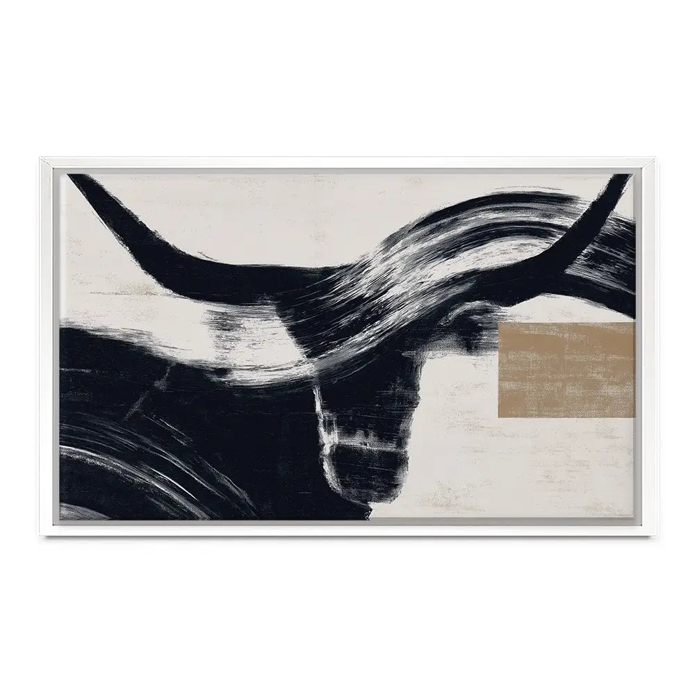 Abstract Longhorn Silhouette Canvas Print Abstract Longhorn Silhouette Canvas Print wall art product Chromatic Storm Studio