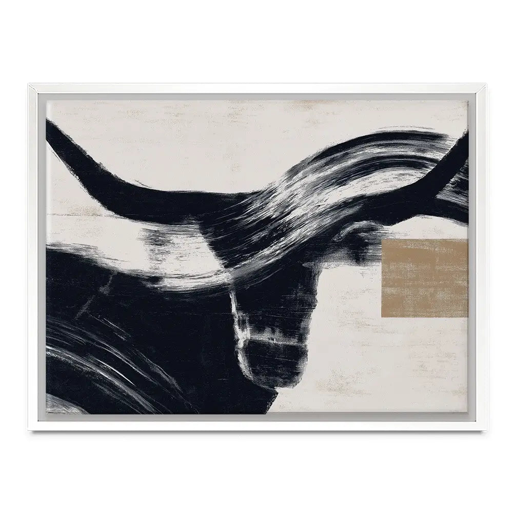 Abstract Longhorn Silhouette Canvas Print Abstract Longhorn Silhouette Canvas Print wall art product Chromatic Storm Studio