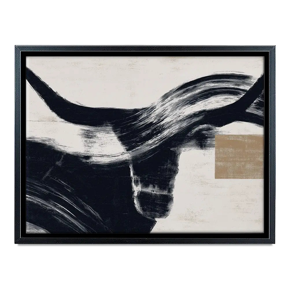 Abstract Longhorn Silhouette Canvas Print Abstract Longhorn Silhouette Canvas Print wall art product Chromatic Storm Studio