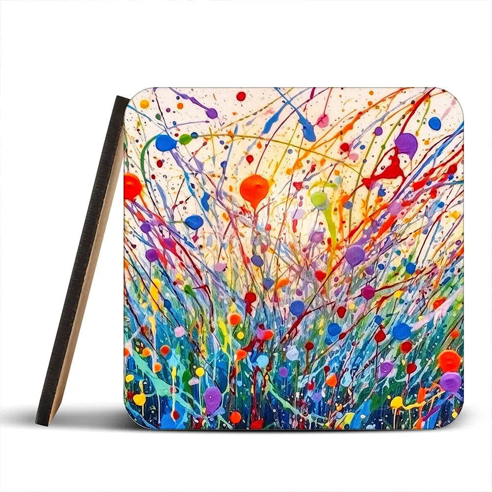 Abstract Meadow Flowers Coaster Set Abstract Meadow Flowers Coaster Set wall art product Lena Owens - Independent