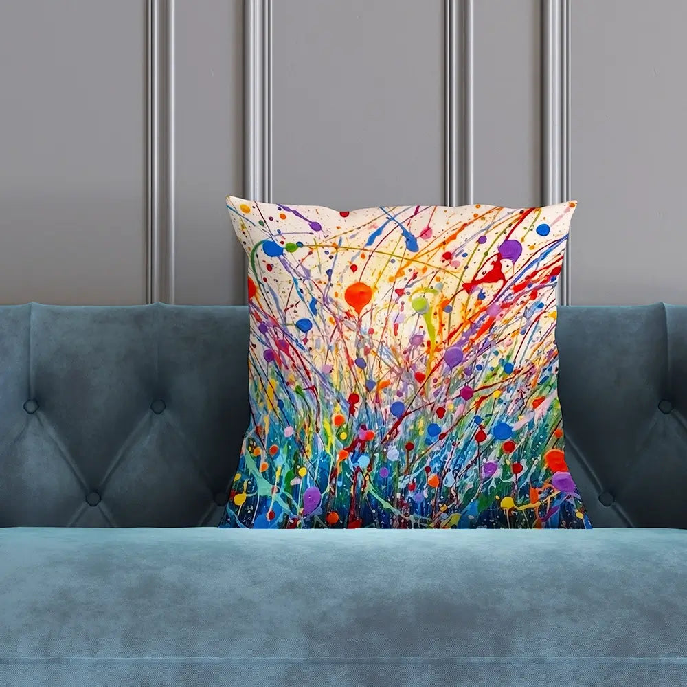 Abstract Meadow Flowers Cushion Abstract Meadow Flowers Cushion wall art product Lena Owens - Independent