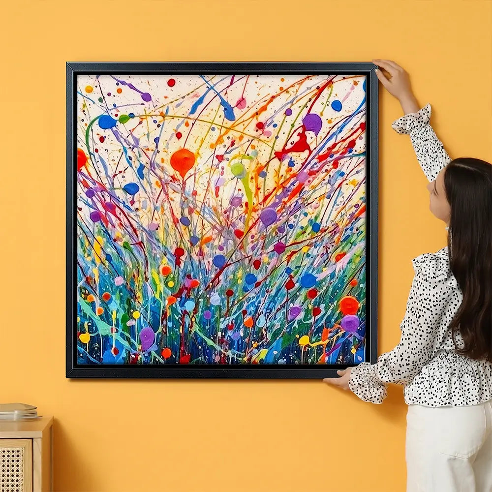 Abstract Meadow Flowers Oversized Canvas Print Abstract Meadow Flowers Oversized Canvas Print wall art product Art Print Shop