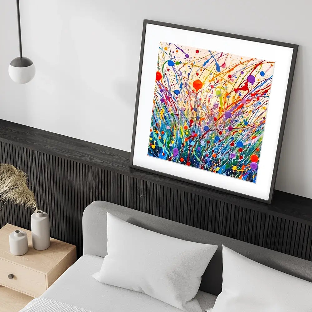 Abstract Meadow Flowers Square Framed Art Print Abstract Meadow Flowers Square Framed Art Print wall art product Lena Owens - Independent