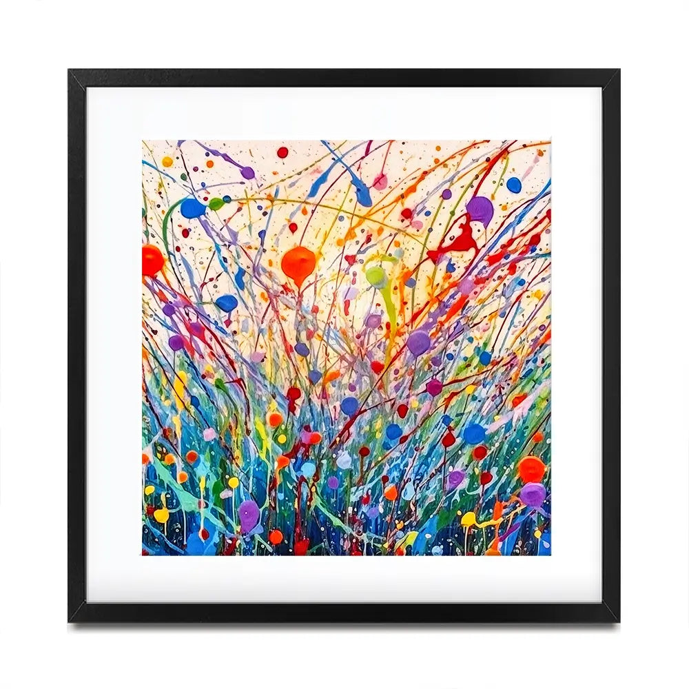 Abstract Meadow Flowers Square Framed Art Print Abstract Meadow Flowers Square Framed Art Print wall art product Lena Owens - Independent