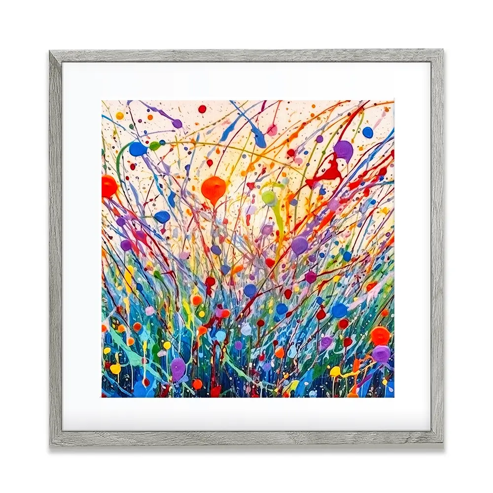 Abstract Meadow Flowers Square Framed Art Print Abstract Meadow Flowers Square Framed Art Print wall art product Lena Owens - Independent