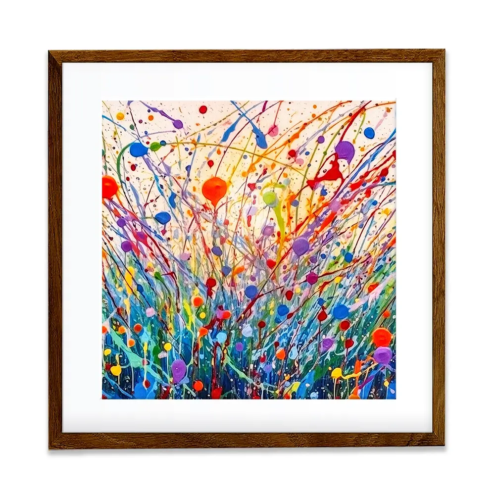 Abstract Meadow Flowers Square Framed Art Print Abstract Meadow Flowers Square Framed Art Print wall art product Lena Owens - Independent