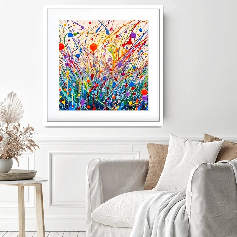 Abstract Meadow Flowers Square Framed Art Print Abstract Meadow Flowers Square Framed Art Print wall art product Lena Owens - Independent