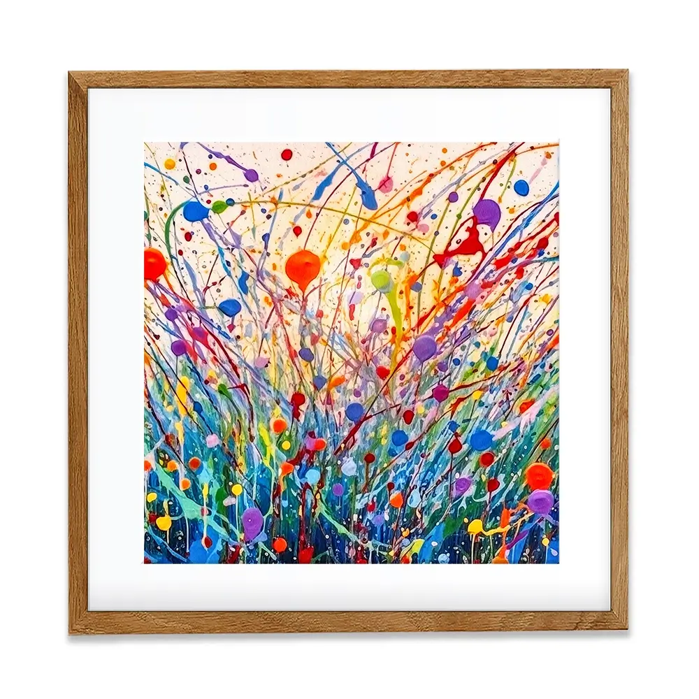 Abstract Meadow Flowers Square Framed Art Print Abstract Meadow Flowers Square Framed Art Print wall art product Lena Owens - Independent