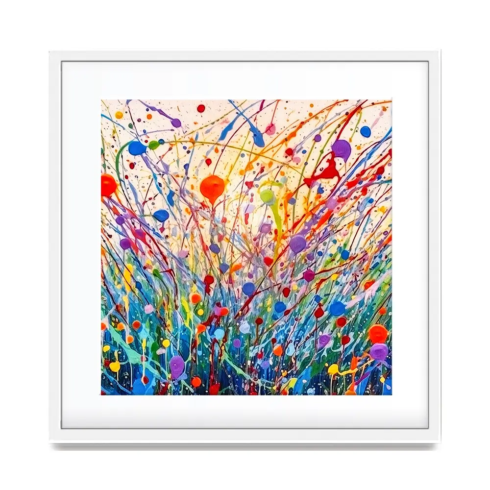 Abstract Meadow Flowers Square Framed Art Print Abstract Meadow Flowers Square Framed Art Print wall art product Lena Owens - Independent