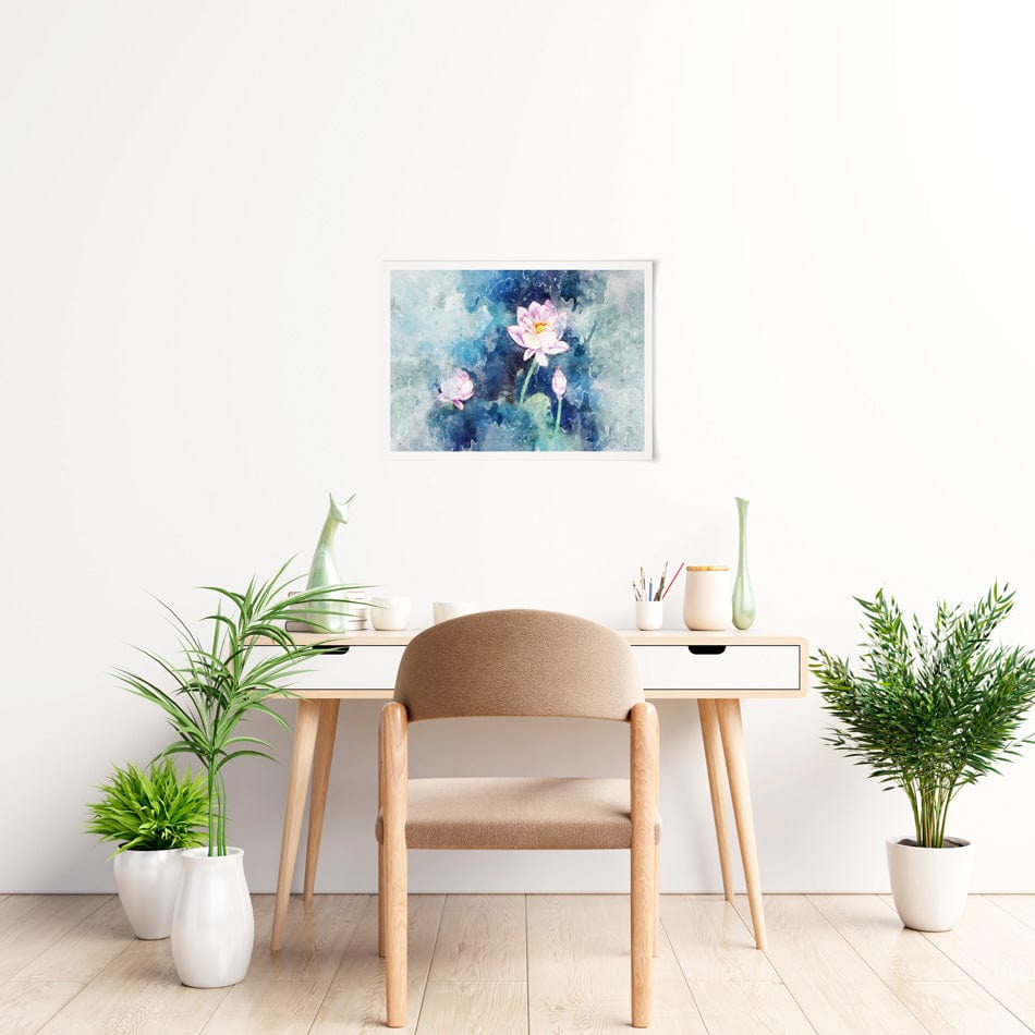 Abstract Pink Flowers Art Print wall art product / Shutterstock