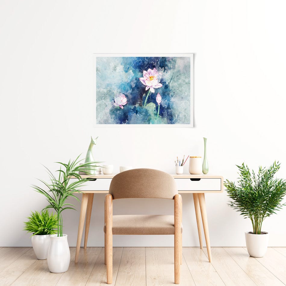 Abstract Pink Flowers Art Print wall art product / Shutterstock