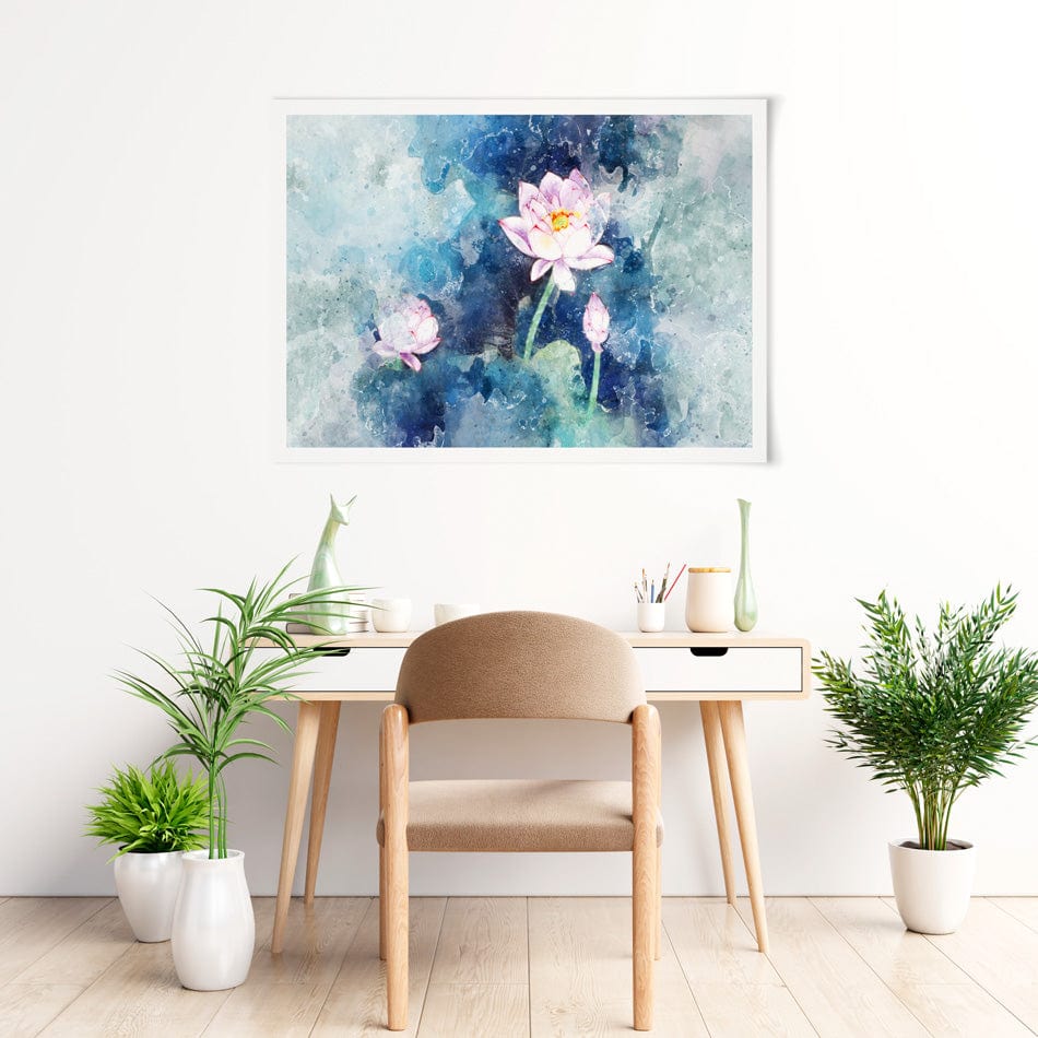 Abstract Pink Flowers Art Print wall art product / Shutterstock