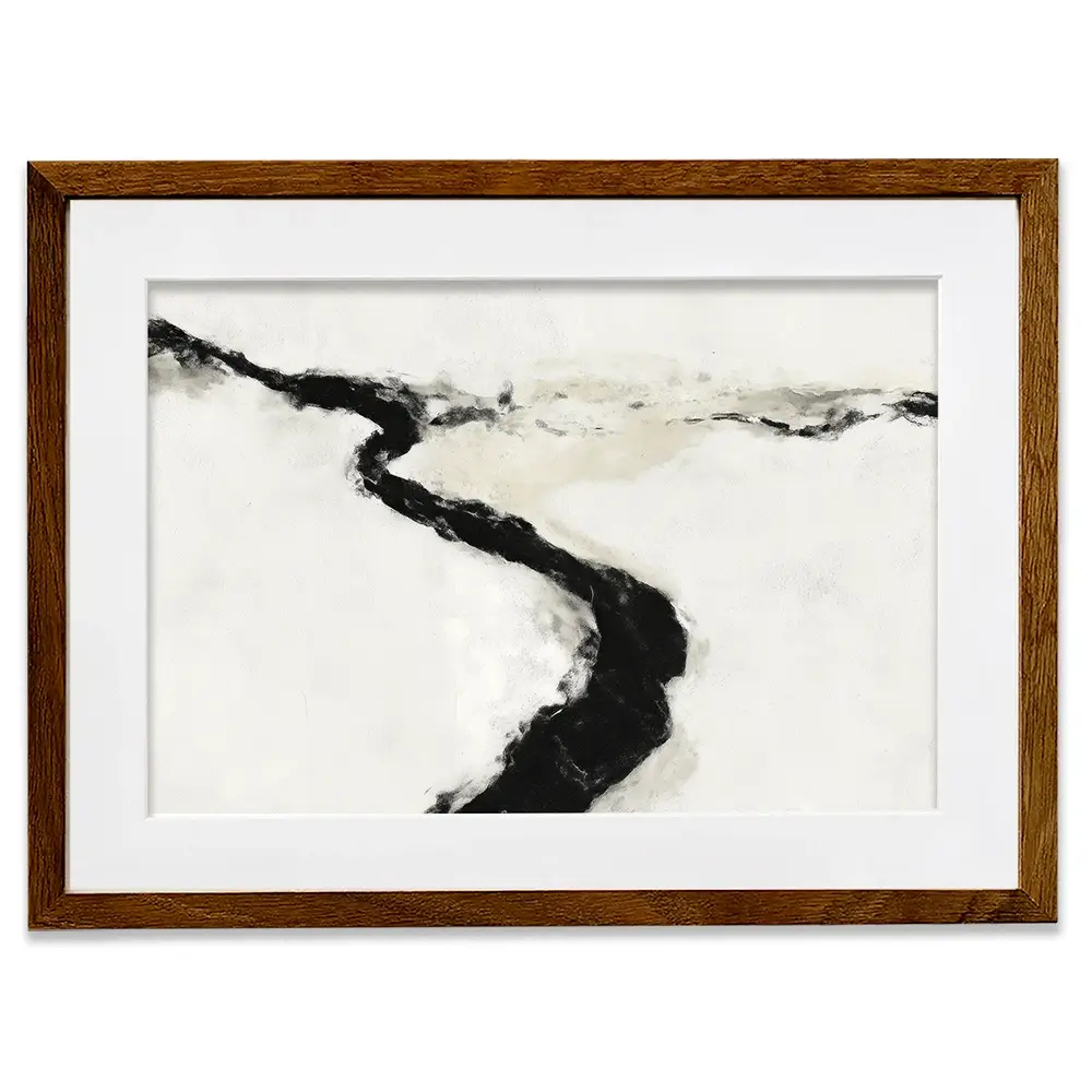 Abstract River Curve Landscape Framed Art Print Abstract River Curve Landscape Framed Art Print wall art product Chromatic Storm Studio