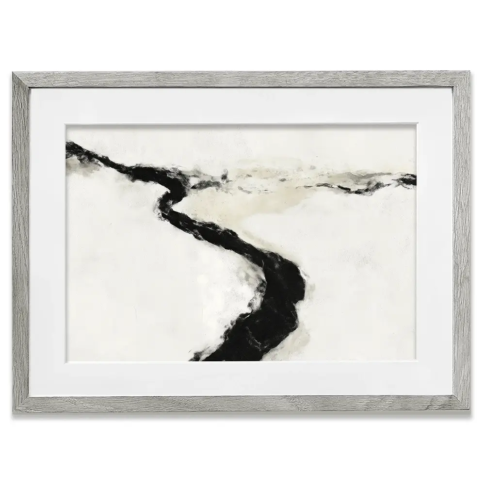 Abstract River Curve Landscape Framed Art Print Abstract River Curve Landscape Framed Art Print wall art product Chromatic Storm Studio