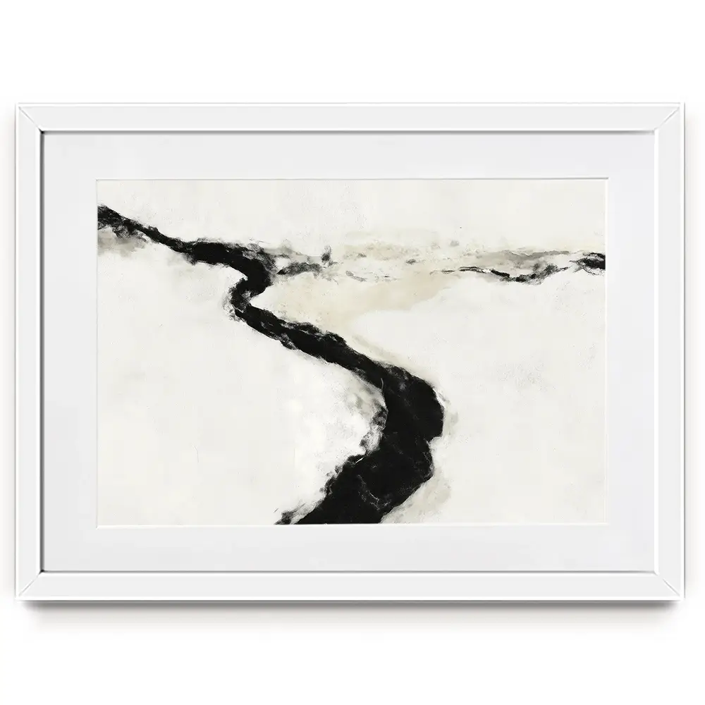 Abstract River Curve Landscape Framed Art Print Abstract River Curve Landscape Framed Art Print wall art product Chromatic Storm Studio