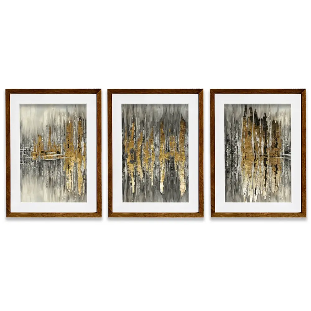 Abstract Sound Wave Framed Art Print Trio Abstract Sound Wave Framed Art Print Trio wall art product Muzi pear studio / Shutterstock