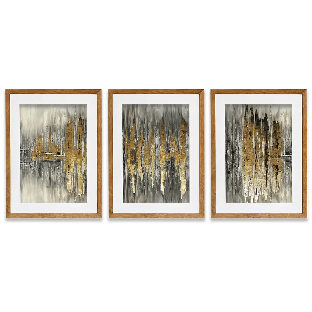 Abstract Sound Wave Framed Art Print Trio Abstract Sound Wave Framed Art Print Trio wall art product Muzi pear studio / Shutterstock