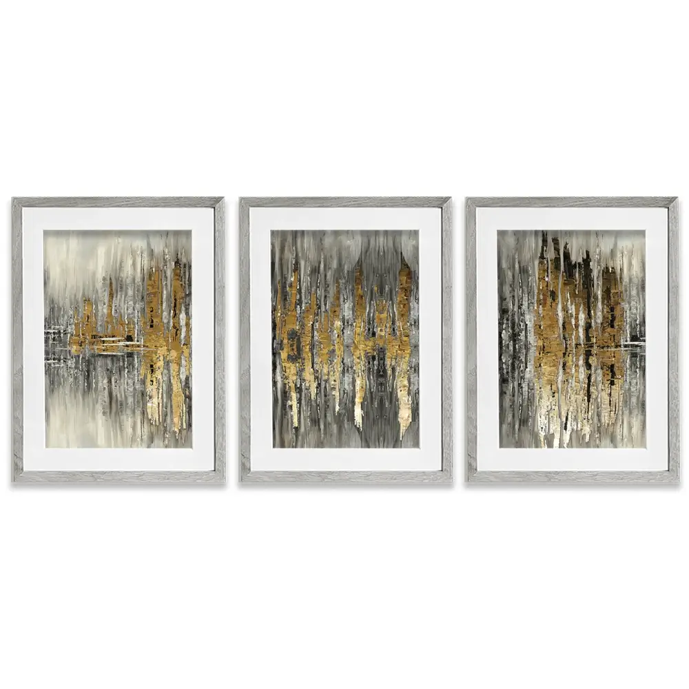 Abstract Sound Wave Framed Art Print Trio Abstract Sound Wave Framed Art Print Trio wall art product Muzi pear studio / Shutterstock
