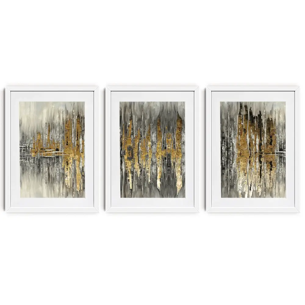 Abstract Sound Wave Framed Art Print Trio Abstract Sound Wave Framed Art Print Trio wall art product Muzi pear studio / Shutterstock