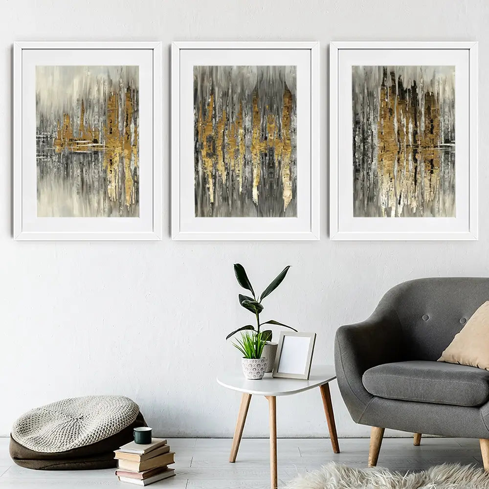 Abstract Sound Wave Framed Art Print Trio Abstract Sound Wave Framed Art Print Trio wall art product Muzi pear studio / Shutterstock