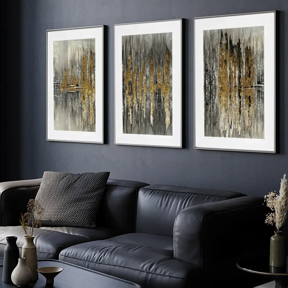 Abstract Sound Wave Framed Art Print Trio Abstract Sound Wave Framed Art Print Trio wall art product Muzi pear studio / Shutterstock